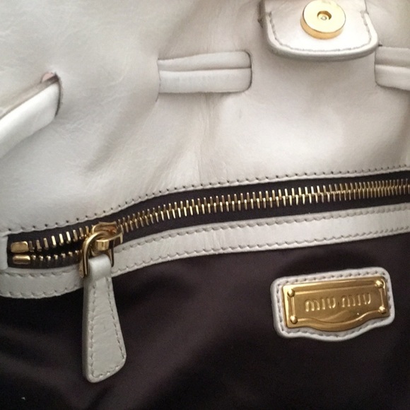 SOLD- Authentic Miu Miu off white large tote - Picture 10 of 10